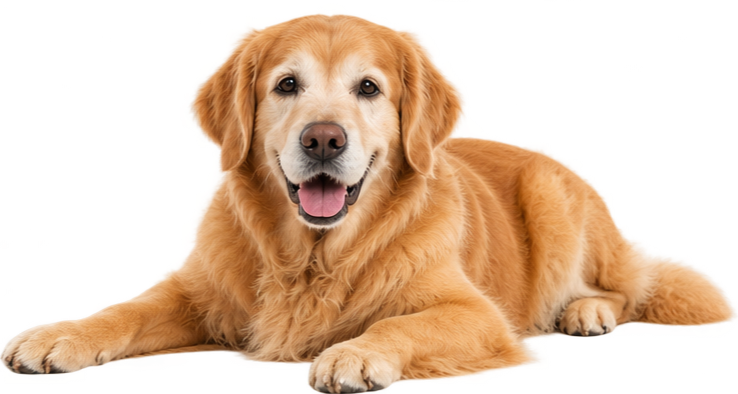 Senior dog resting peacefully